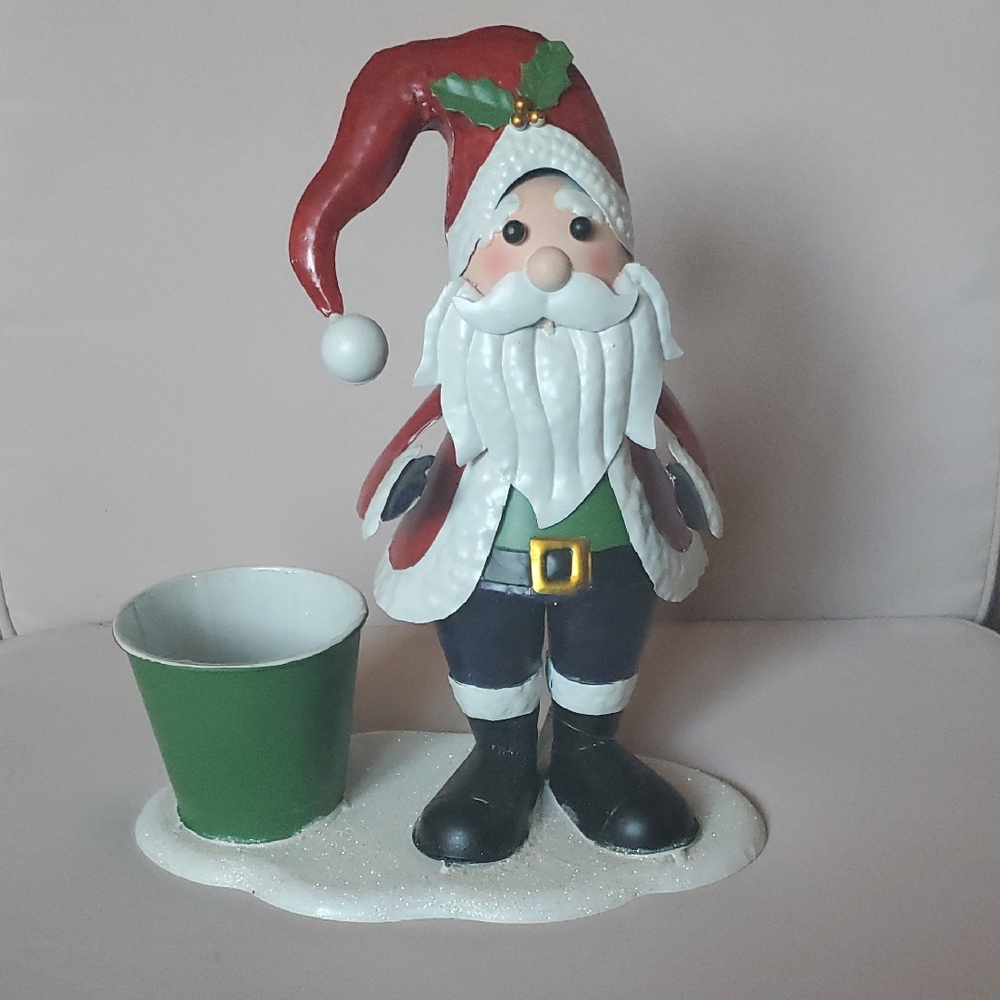 Large Metal Nostalgic Santa Claus w/ Planter